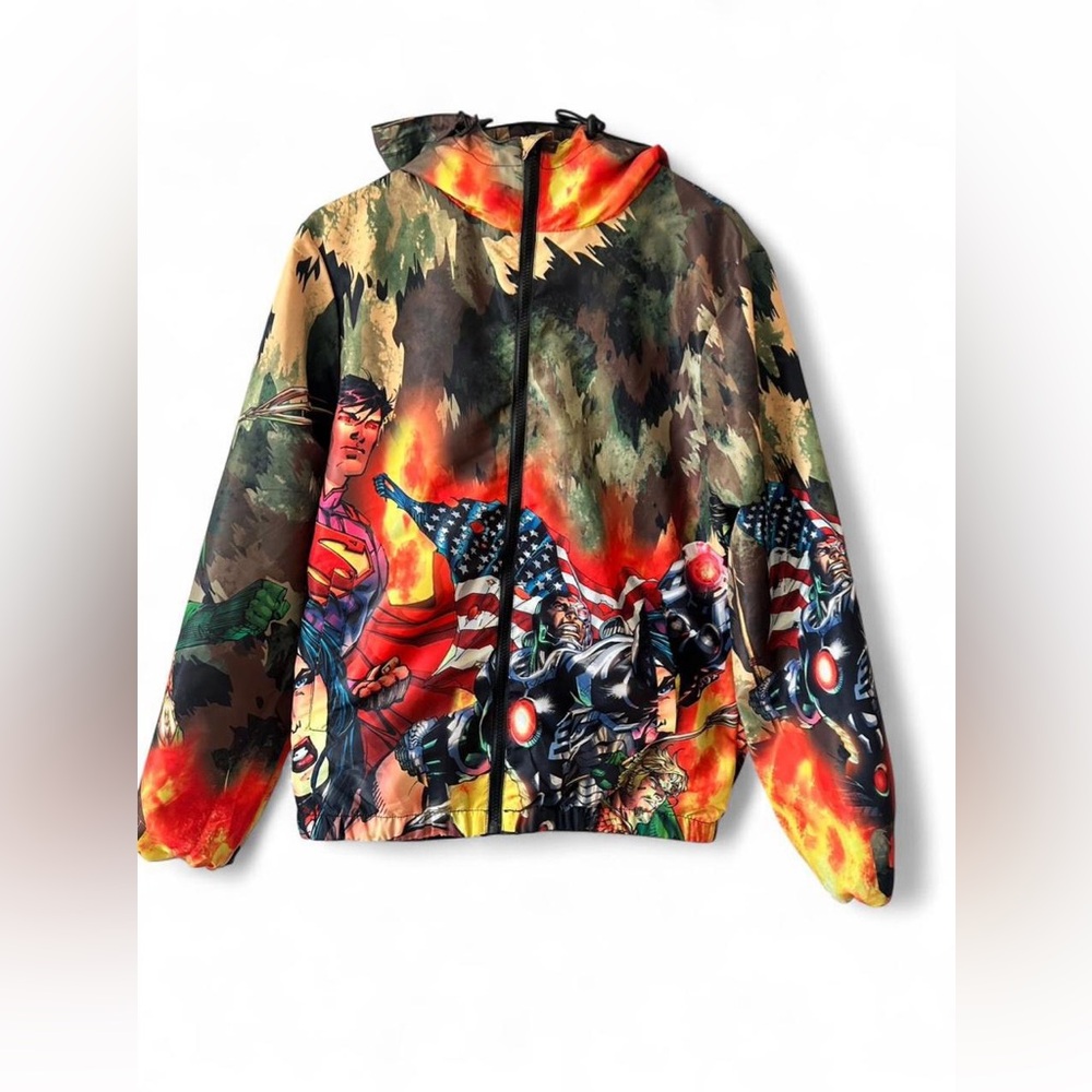 Justice League Cyborg  All Over Print Windbreaker Jacket Streetwear Small